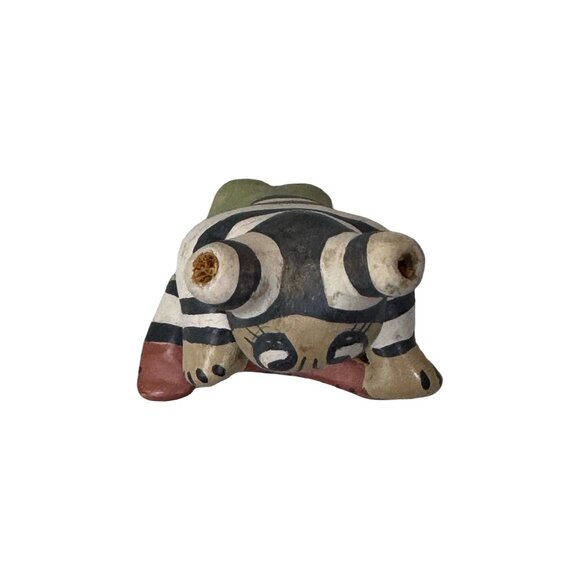 Vintage Signed Kachina Clown Pottery Figurine Naran Striped Watermelon 3" READ - Picture 8 of 9